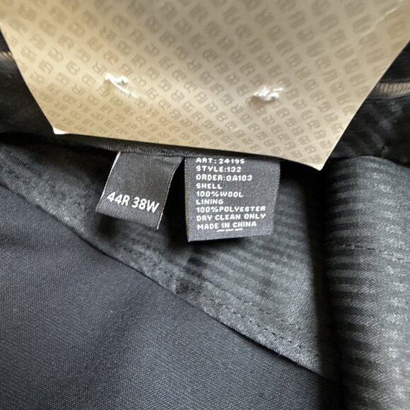 Louis Raphael 100% Wool Dress Pant Men 44R 38W Pleated Front Black UnHemmed NWT - Picture 6 of 11
